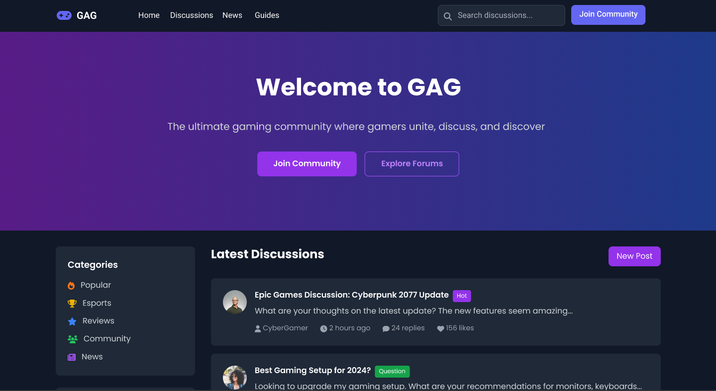 Forum / Community Website